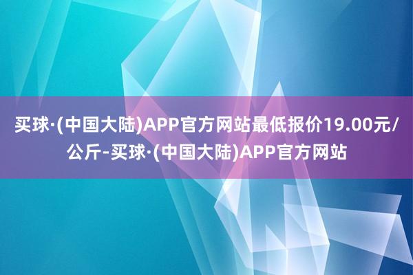 买球·(中国大陆)APP官方网站最低报价19.00元/公斤-买球·(中国大陆)APP官方网站