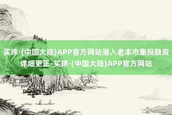 买球·(中国大陆)APP官方网站潜入老本市集投融资详细更正-