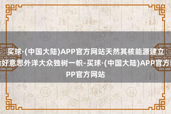 买球·(中国大陆)APP官方网站天然其核能源建立在除好意思外